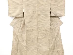 アンティーク　よろけ横段織り出し手織り紬着物